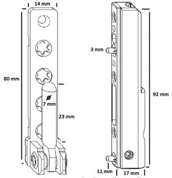 Нижняя петля MACO для окон и балконных дверей