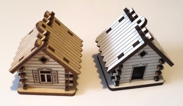 Мини-домик из 3D фанеры ЛЕС В БАНКЕ