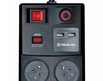 Listwa zasilająca z ładowarką USB REAL-EL FRS-8F