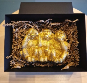 Фигурка 3 обезьянки, украшение с посланием в подарочной упаковке