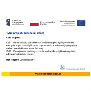 Tablica Unijna Regionalna dibond 42x29,7 Kreator