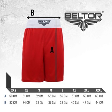 BELTOR SPODENKI BOKSERSKIE MĘSKIE SZORTY DO BOKSU PUNCHER Z HAFTEM r. XS