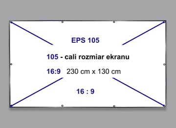 ПРОЕКЦИОННЫЙ ЭКРАН 105 ДЮЙМОВ для кемпинга и дома ПОЛЬША