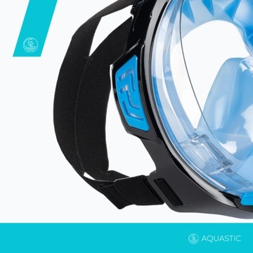 Полнолицевая маска для подводного плавания AQUASTIC KAI синяя L-XL ПРОЧНОСТЬ