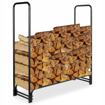 DUŻY STOJAK METALOWY NA DREWNO OPAŁOWE DO KOMINKA KOMINKOWE KOSZ LOFT 122cm