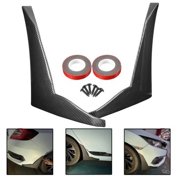 2x UNIWERSALNY FARTUCHY SPLITTER ZDERZAK CARBON