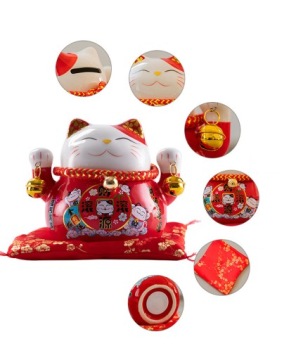 ФАРФОРОВЫЙ КОТЕНОК-КОПИЛКА ЯПОНСКИЙ КОШКА СЧАСТЬЯ