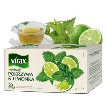 POKRZYWA LIMONKA herbata ziołowo owocowa HERBATKA VITAX 20 TOREBEK