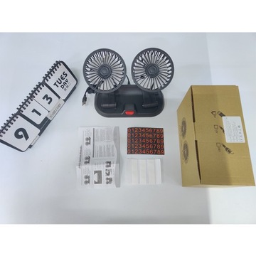WENTYLATOR WIATRACZEK SAMOCHODOWY 360° OBROTOWY 12V/24V 10W 2-biegi USB