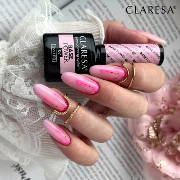 База для ногтей Claresa Hybrid POWER 07, строительная база конфетно-розового цвета