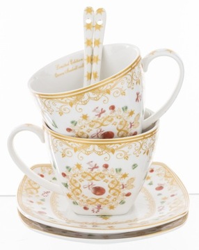 Чашка и блюдце Рождественский фарфор