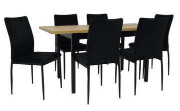 6x krzesła VELVET do salonu + stół ARTISAN 160 cm