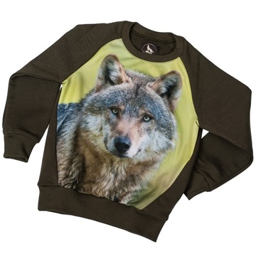 Bluza z wilkiem bluza z motywem zwierzęcym 116/122