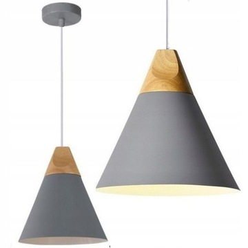 LAMPA WISZĄCA METAL DREWNO LOFT SCANDI A KOLORY