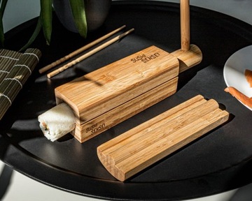 ДЕРЕВЯННЫЙ НАБОР ДЛЯ ПРИГОТОВЛЕНИЯ СУШИ КОВРИК SUSHI SENSEI DELUXE АКСЕССУАРЫ