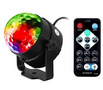 LED DISCO BALL DISCO LASER RGB + ДИСТАНЦИОННОЕ УПРАВЛЕНИЕ