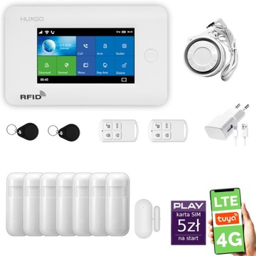 Alarm bezprzewodowy WiFi + GSM 4G LTE z aplikacją TUYA , HUXGO HXA006 4G