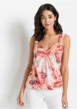 42 Bonprix _ZT BLUZECZZKA NA RAMIĄCZKACH Z MIXEM WZORÓW