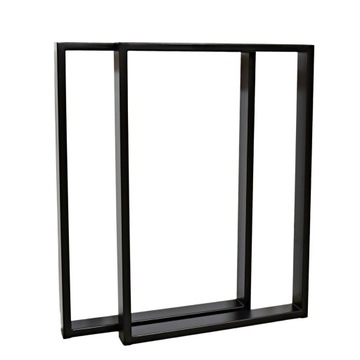 NOGI METALOWE DO STOŁU BIURKA 40x72 CM CZARNE 6x2 CM LOFT INDUSTRIAL 1 SZT