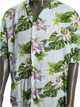 H&M Koszula casual Hawajska lekka wzory kolorowa roślinna r. M