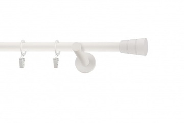 Karnisz metalowy pojedynczy Biały Mat 140 cm 19mm Walec Basic rózne wzory
