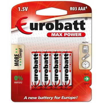 Baterie AAA paluszki Max Power blister 4 szt 1.5V