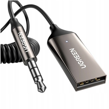 UGREEN SAMOCHODOWY ADAPTER ODBIORNIK DŹWIĘKU BLUETOOTH 5.3 USB KABEL AUX