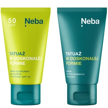 NEBA Zestaw do Pielęgnacji Regeneracji Tatuażu Krem + Krem z filtrem SPF50