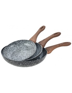 Zestaw trzech patelni Kinghoff 20/24/28 cm granit