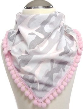 ШАРФ ШАРФ С ПОМОНАМИ ДЛЯ ДЕВОЧКИ 1-10 ЛЕТ 12 УЗОРОВ