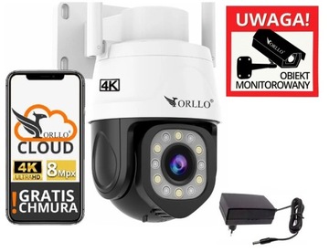 Kamera Z17 Pro ORLLO 4K AI 8MP SIM LTE 5xZOOM obrotowa zewn+zasilacz GRATIS