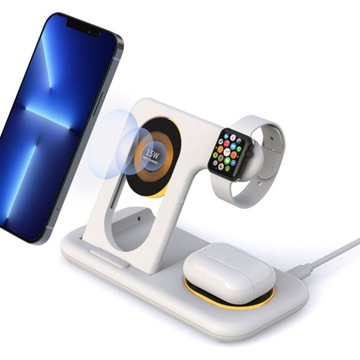 ЗАРЯДНАЯ СТАНЦИЯ МАГНИТНОЙ ИНДУКЦИИ ДЛЯ IPHONE APPLE WATCH СО СВЕТОДИОДНОЙ ЛАМПОЙ