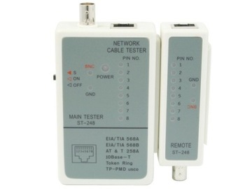 Диодный тестер для кабелей RJ45, RG-58