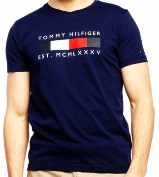 TOMMY HILFIGER EST T-SHIRT KOSZULKA MĘSKA GRANATOWA NA PREZENT / S