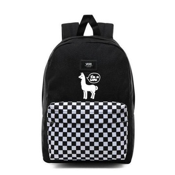 Plecak szkolny Vans New Skool kratka check Custom Lama
