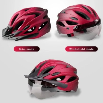 ВЕЛОСИПЕДНЫЙ ШЛЕМ Регулируемый M L XL для мужского и женского велосипеда со СТЕКЛО + СВЕТОДИОДНАЯ ЛАМПА