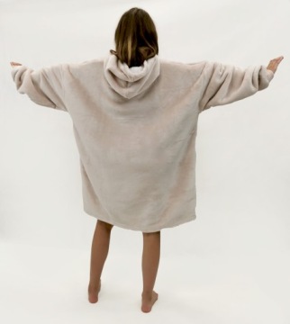 ТЕПЛЫЙ ТОЛСТЫЙ КАПЮШОН ТОЛСТОВКА ОДЕЯЛО ХАЛАТ OVERSIZE ОТТЕНКИ РОЗОВОГО