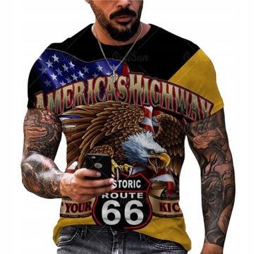 T-SHIRT MĘSKI KOSZULKA 3D NADRUK ROUTE