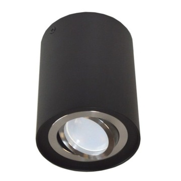 LAMPA Sufitowa Siroco CZARNA Srebrna Regulowana TUBA GU10 LED 96x125mm