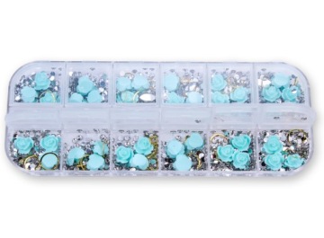 НАБОР УКРАШЕНИЙ ДЛЯ НОГТЕЙ ЦИРКОНИЙНЫЕ РОЗЫ КАССЕТА