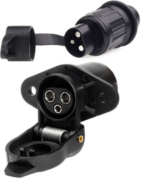 GNIAZDO + WTYCZKA ELEKTRYCZNE 12V-24V KOMPLET 3-PINY