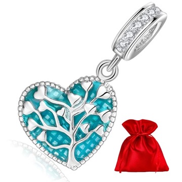 P132 Serce drzewo życia charms zawieszka srebro 92