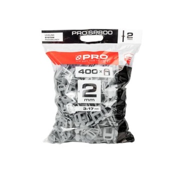 PRO SYSTEM POZIOMUJĄCY DO PŁYTEK PRO-SP800 2MM KLIPSY 400 SZTUK PRO-SP823
