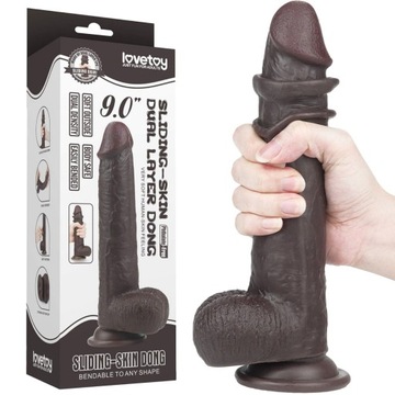 Realistyczne dildo z ruchomą skórą, TPE Lovetoy