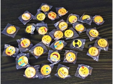 Магниты на холодильник смайлы EMOJI, смайлики стеклянные, 2,2 см, 1 шт.