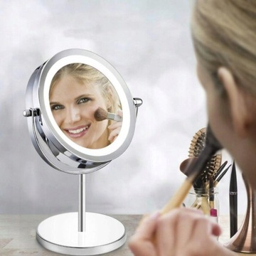 ДВУСТОРОННЕЕ КОСМЕТИЧЕСКОЕ ЗЕРКАЛО С ПОДСВЕТКОЙ 17LED