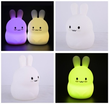 НОЧНИК ДЛЯ ДЕТЕЙ КРОЛИК, ЦВЕТНОЙ СИЛИКОНОВЫЙ С ДИСТАНЦИОННЫМ RGB СВЕТОДИОДОМ SOFT