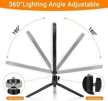 Светодиодный кольцевой светильник, заполняющий свет с подставкой и