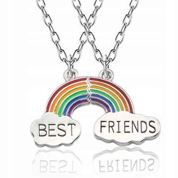 ŁAŃCUSZKI BEST FRIENDS BFF TĘCZA DLA PRZYJACIÓŁEK