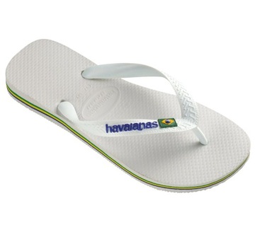 Havaianas Brasil Logo, Klapki unisex dla dorosłych, biały, 47/48 EU